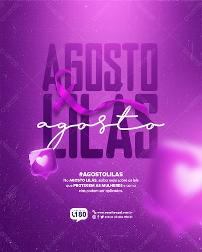 Agosto Lilás Campanha De Combate A Violência Contra A Mulher Feed