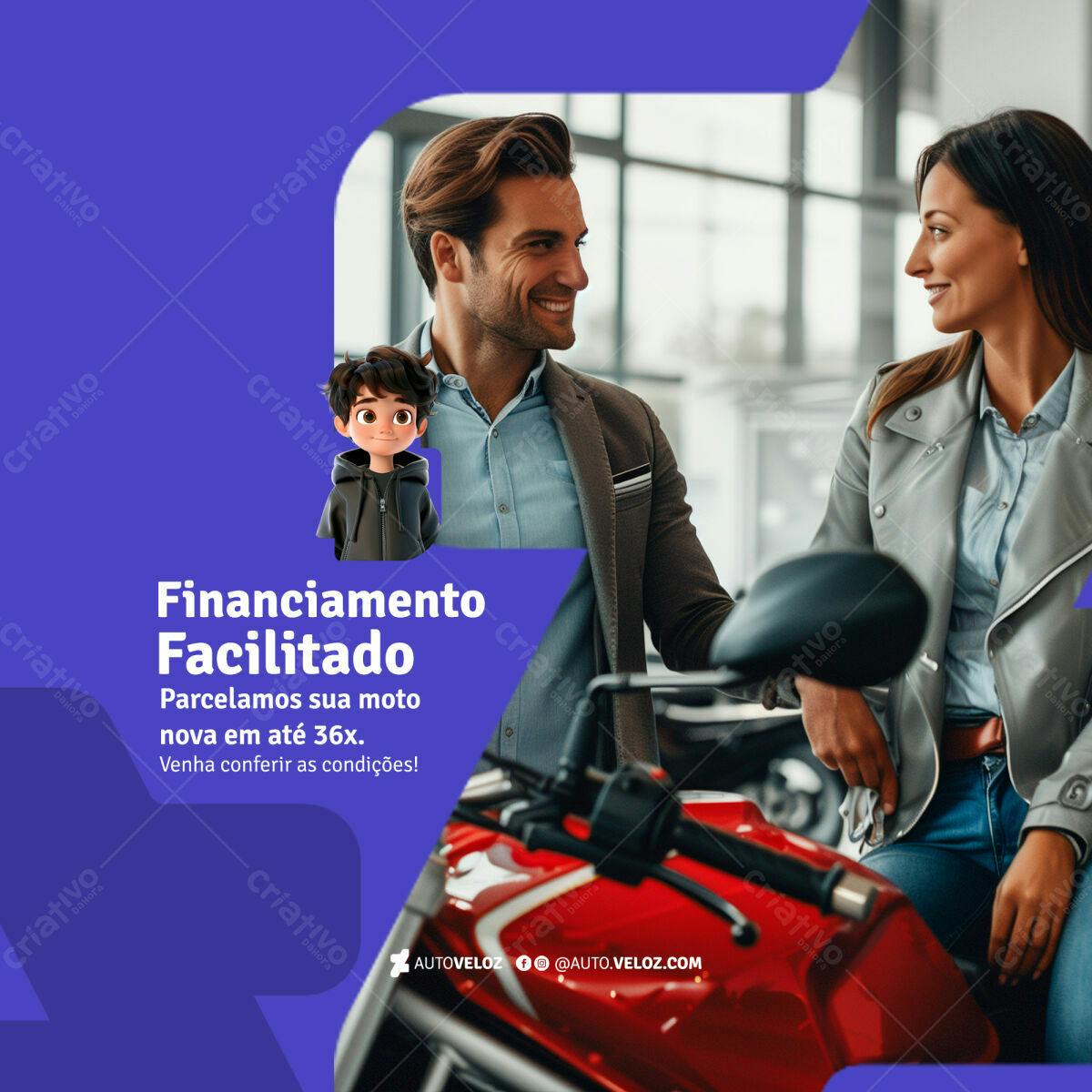 PSD para Propaganda de Financiamento de Moto PSD Editável