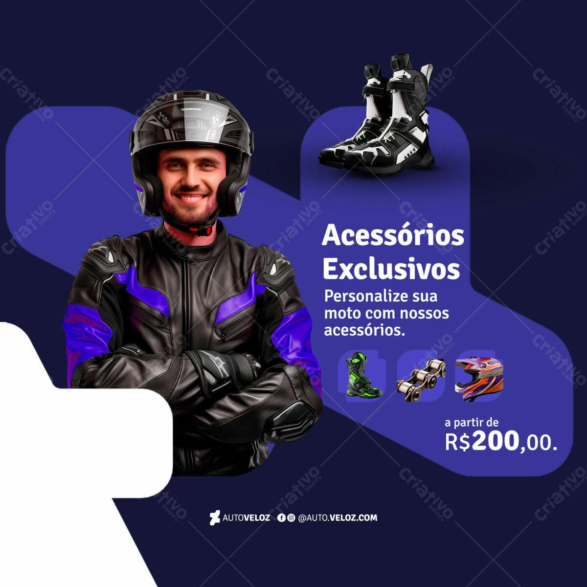 Flyer para Acessórios de Moto PSD Editável