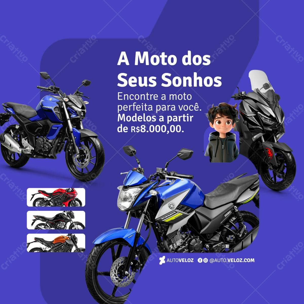 Flyer Promoção Moto dos Sonhos PSD Editável