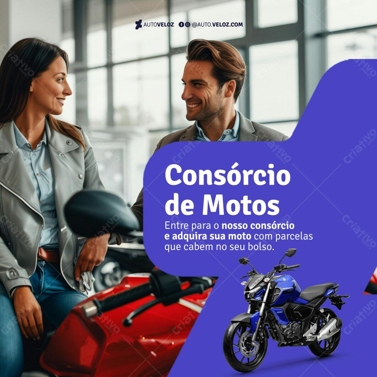 Post Consórcio de Motos PSD Editável