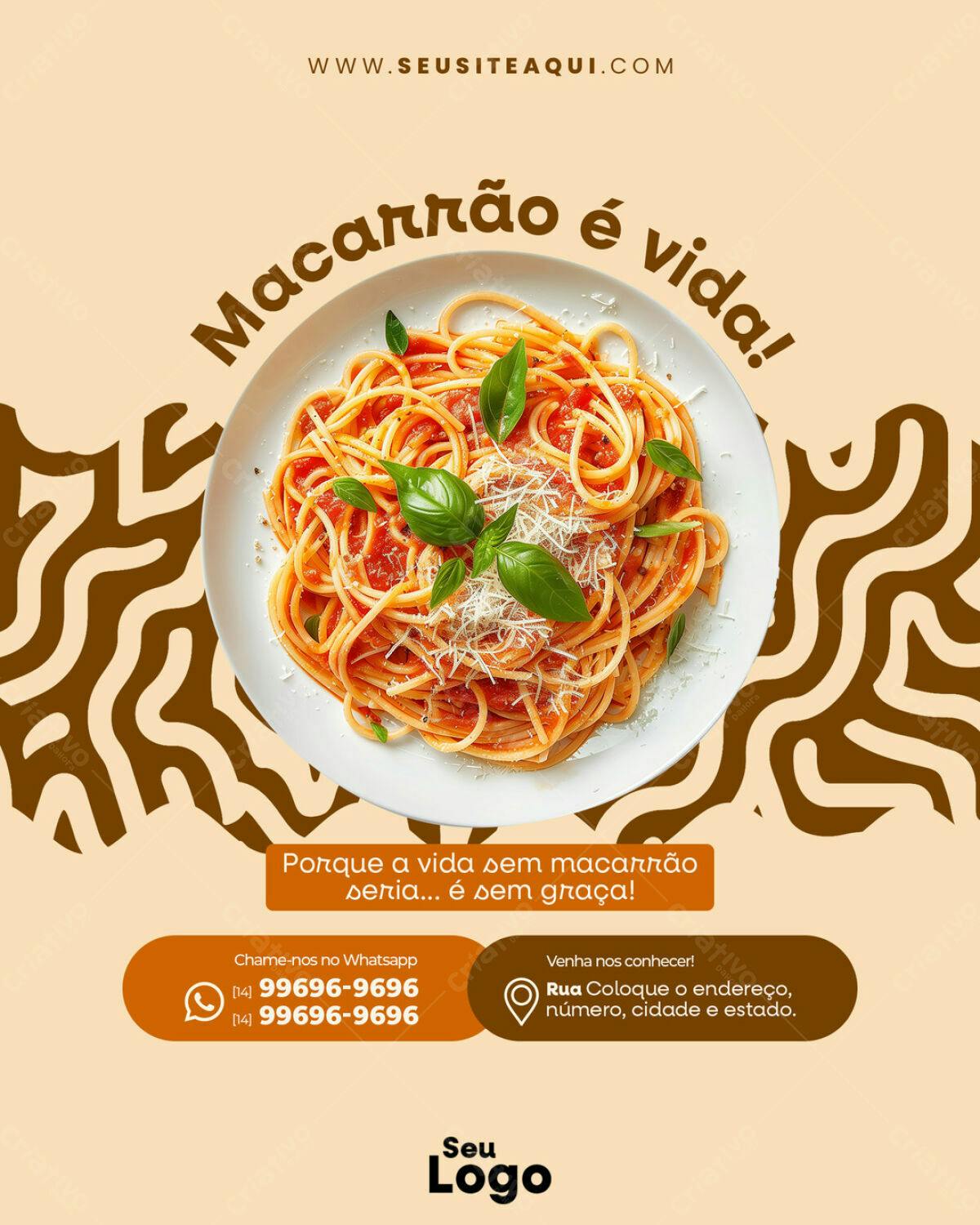 Flyer para Restaurante de Macarrão PSD Editável