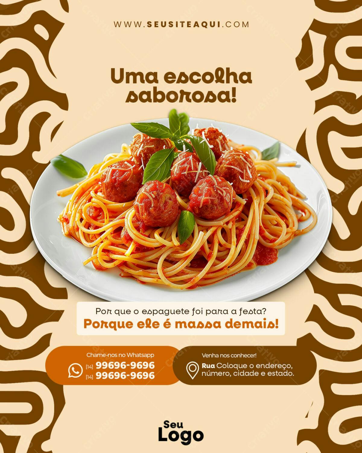 Flyer para Restaurante Italiano PSD Editável