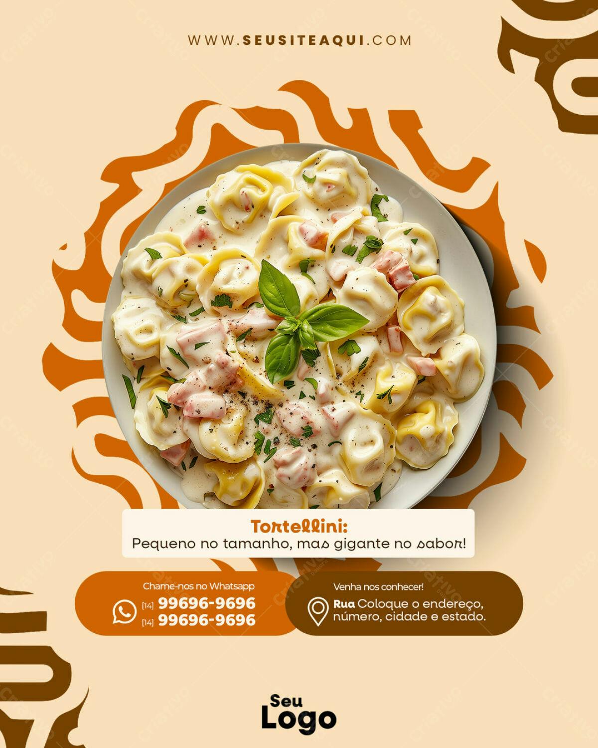 Flyer para Restaurante de Tortellini PSD Editável