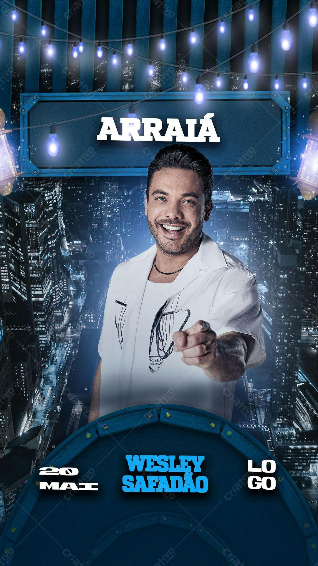 Flyer para Festa Junina com Wesley Safadão PSD Editável