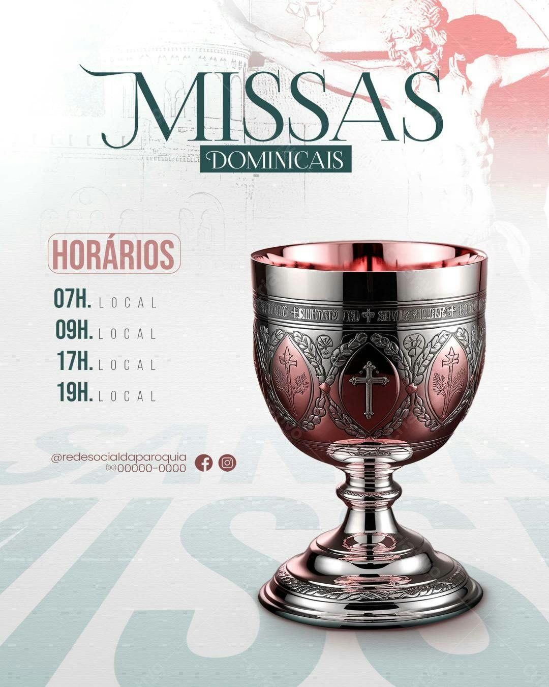 Flyer para Missas Dominiais PSD Editável