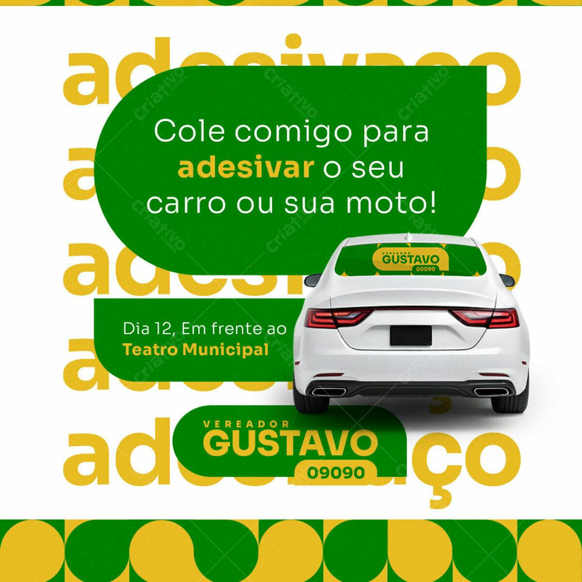 Adesivo de Carro para Campanha Política PSD Editável