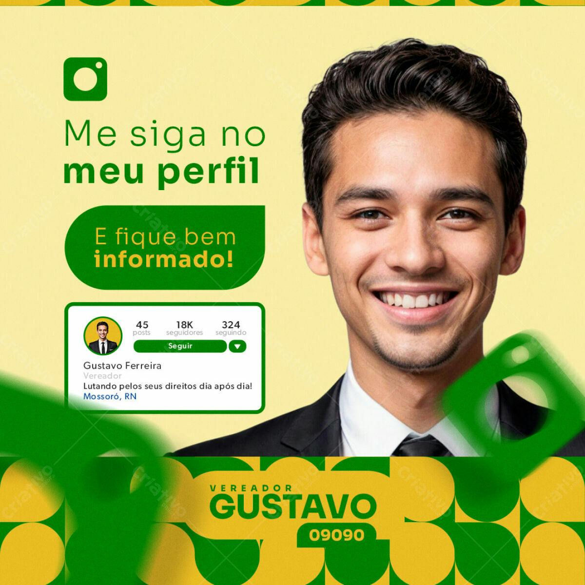 Postagem Instagram para Candidato PSD Editável