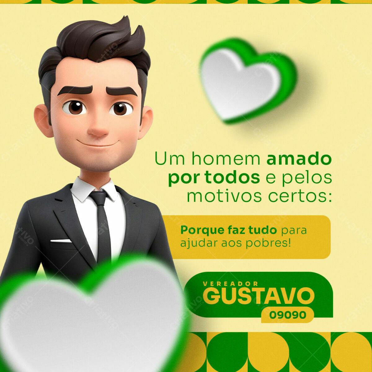 PSD para Campanha Política de Vereador PSD Editável