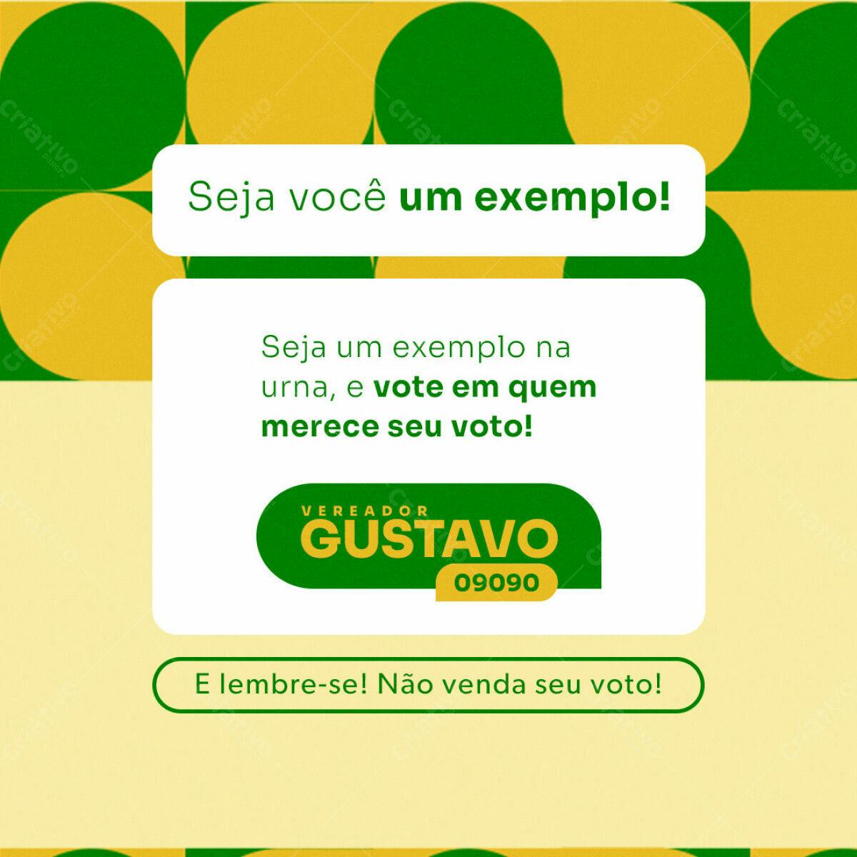 Postagem Eleições Vereador Gustavo PSD Editável