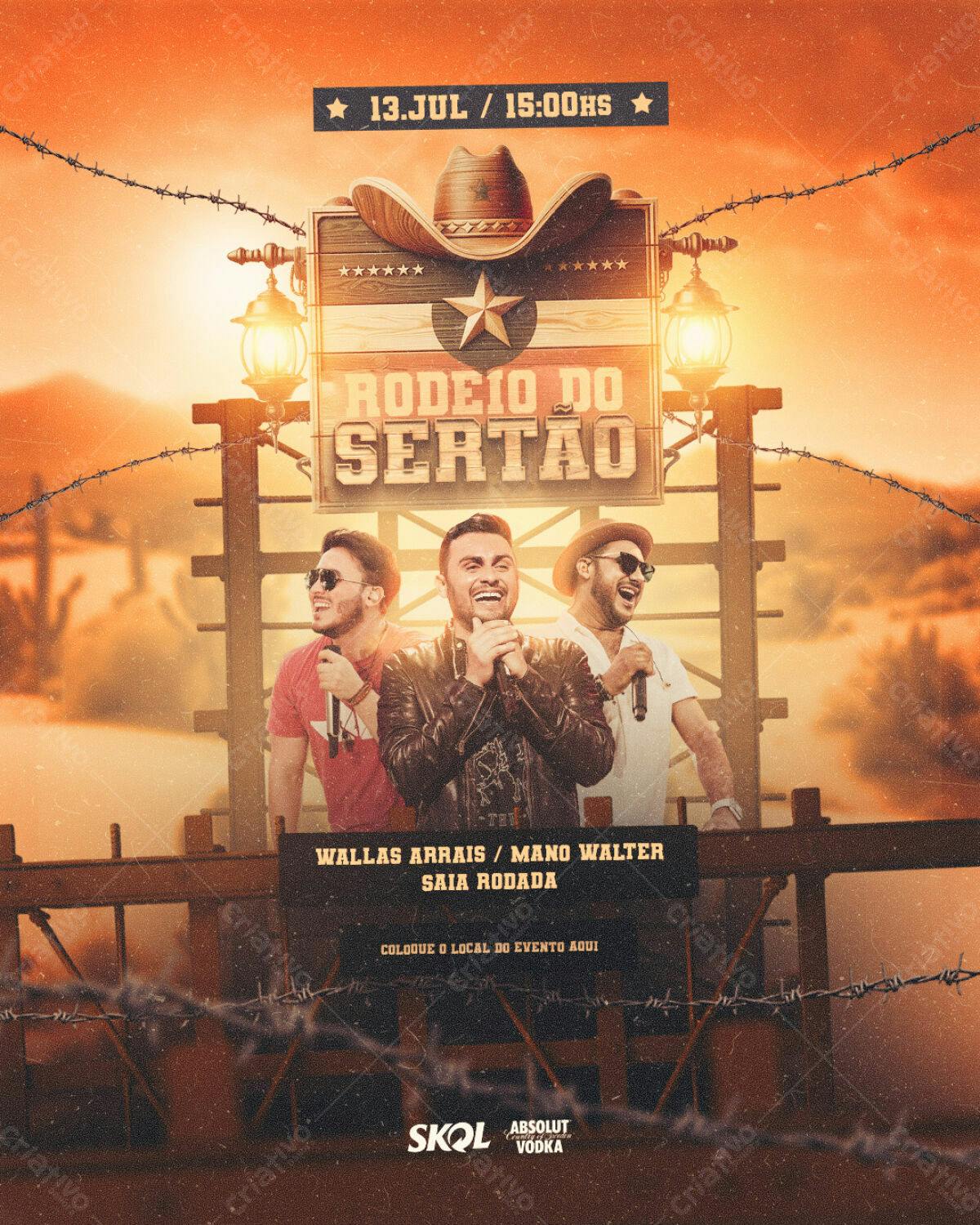 Flyer Rodeio do Sertão PSD Editável
