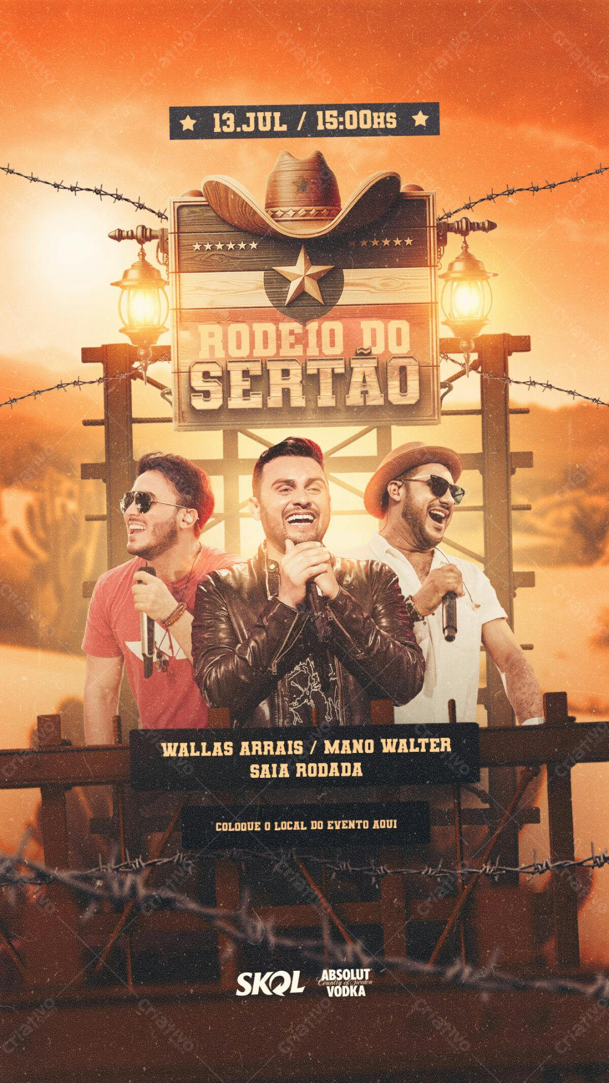 Flyer Rodeio Sertão PSD Editável