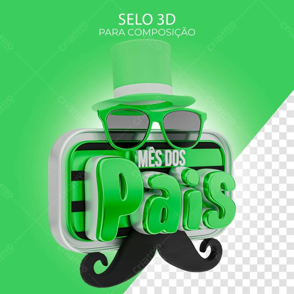 Selo 3D Mês Dos Pais 