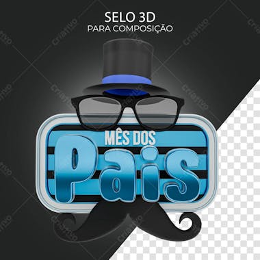 Selo 3d mês do pai