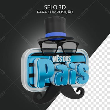 Selo 3d mês do pai