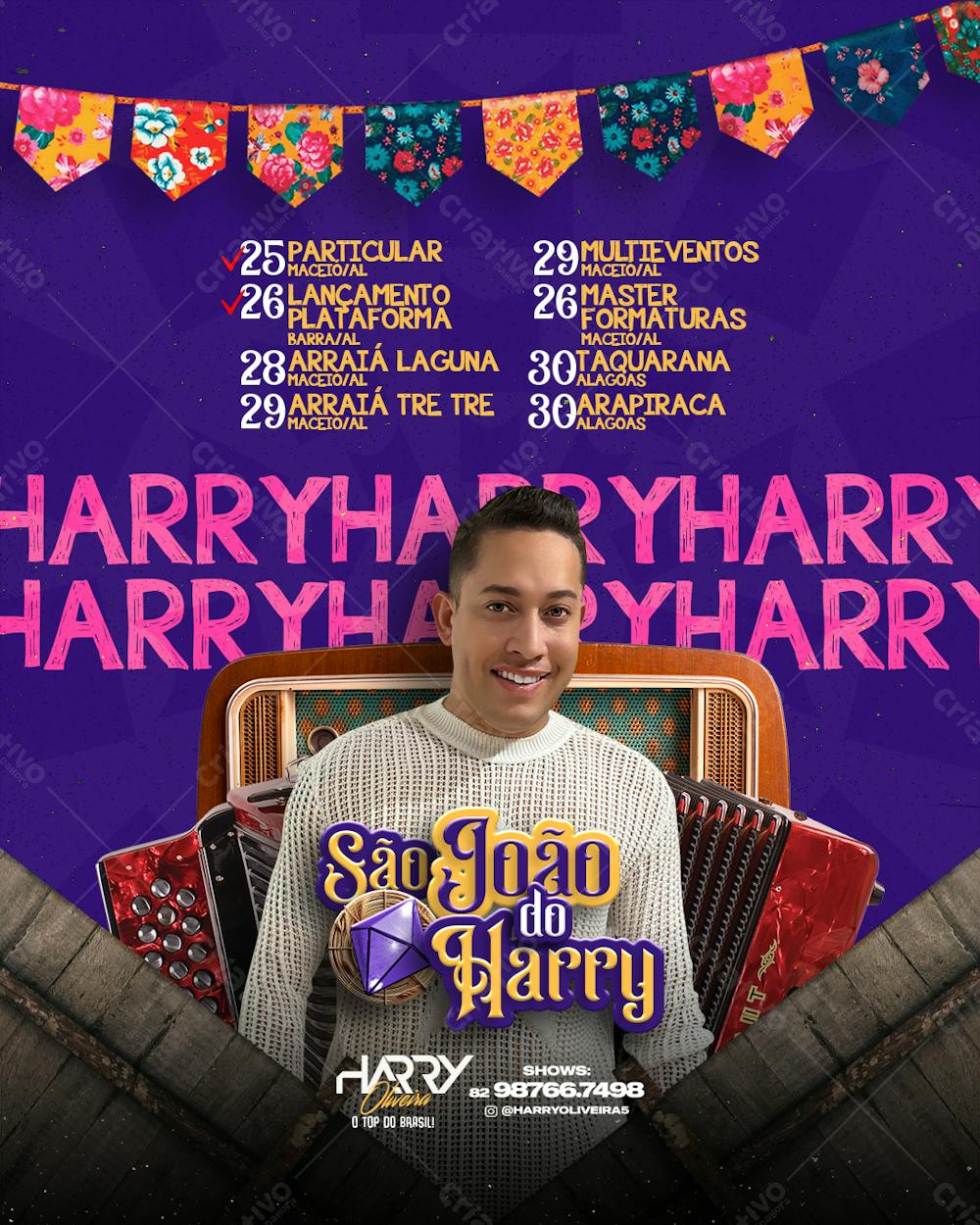 Agenda Semanal São João Harry Oliveira