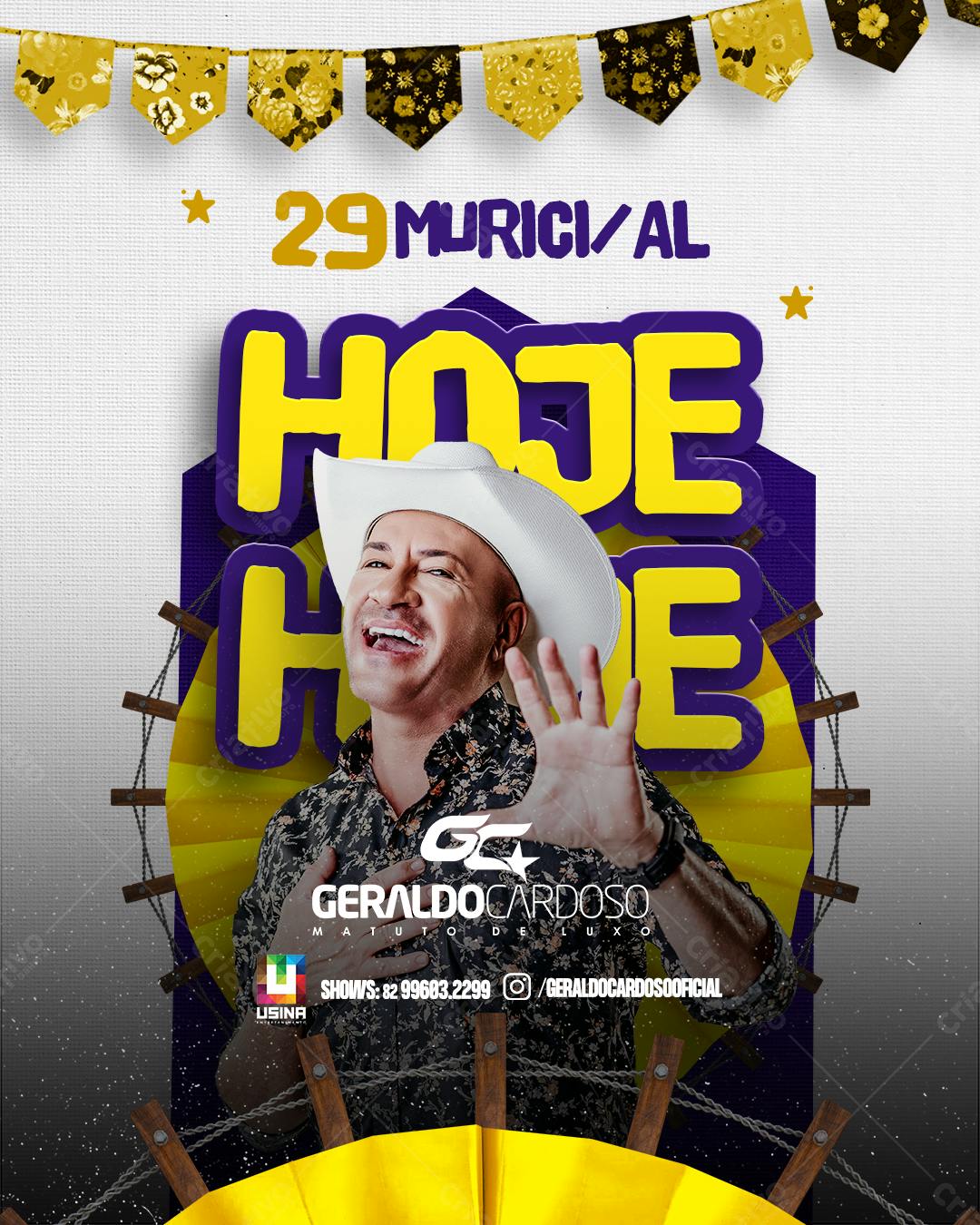 Flyer para Show de Geraldo Cardoso PSD Editável