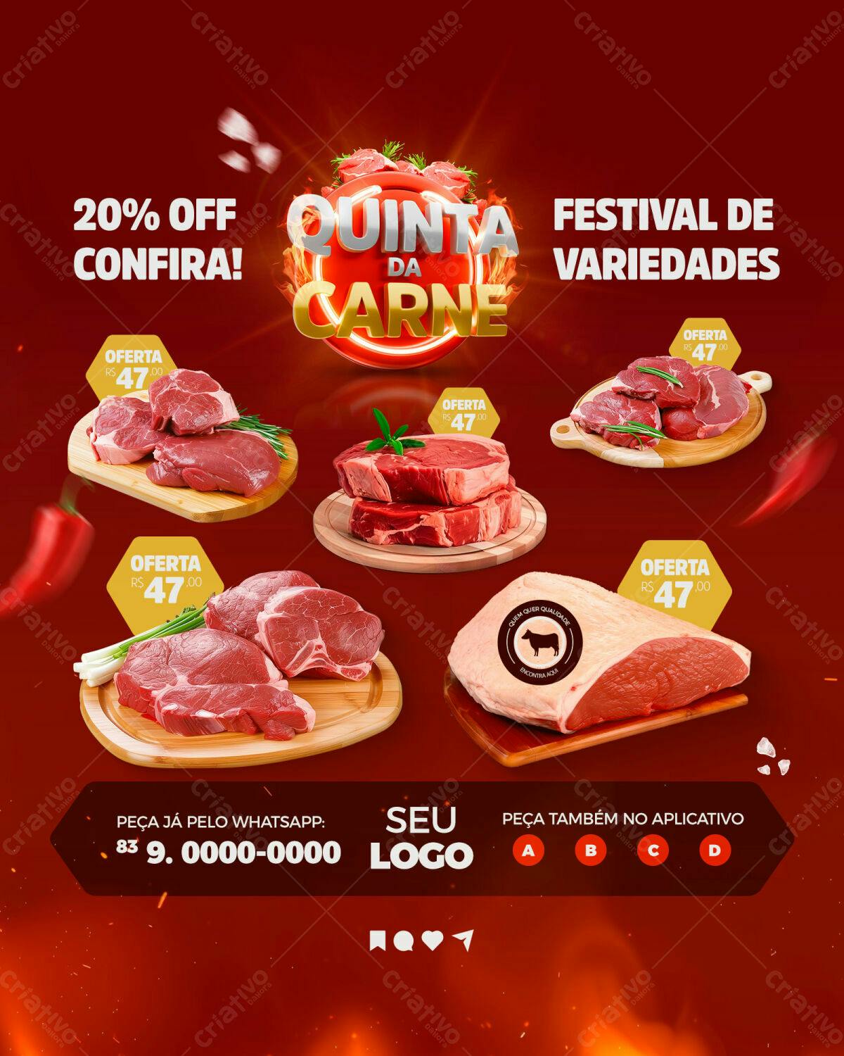 Flyer Quinta da Carne PSD Editável