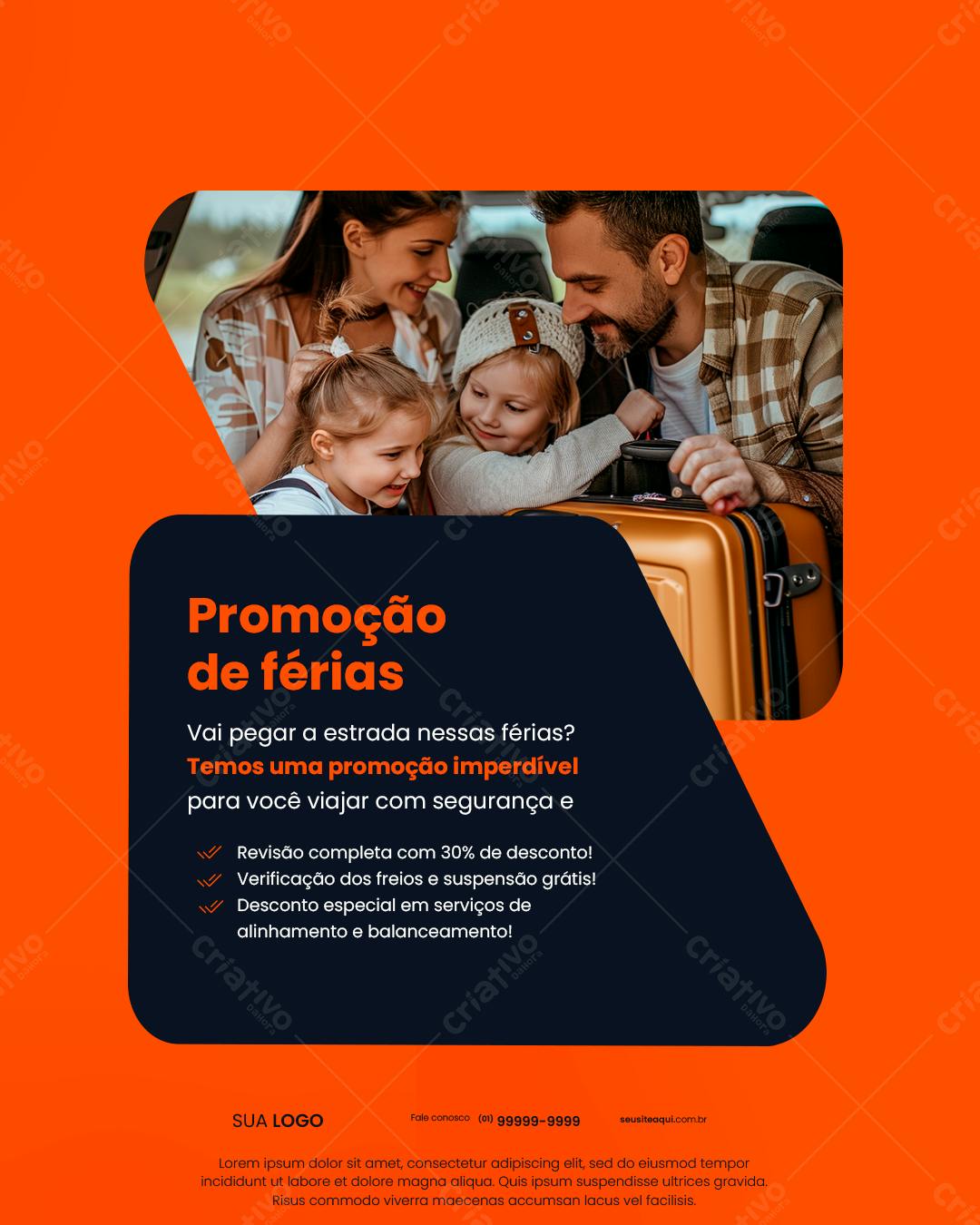 Flyer Promoção de Férias Família PSD Editável