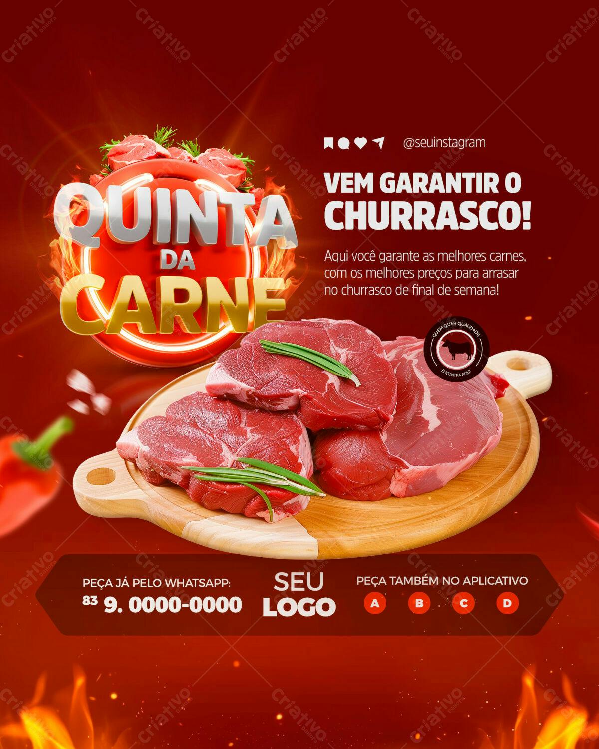 Flyer para Quinta da Carne PSD Editável