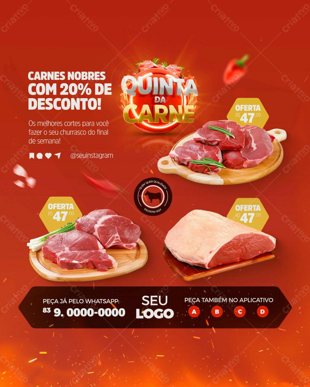 Flyer Quinta da Carne PSD Editável