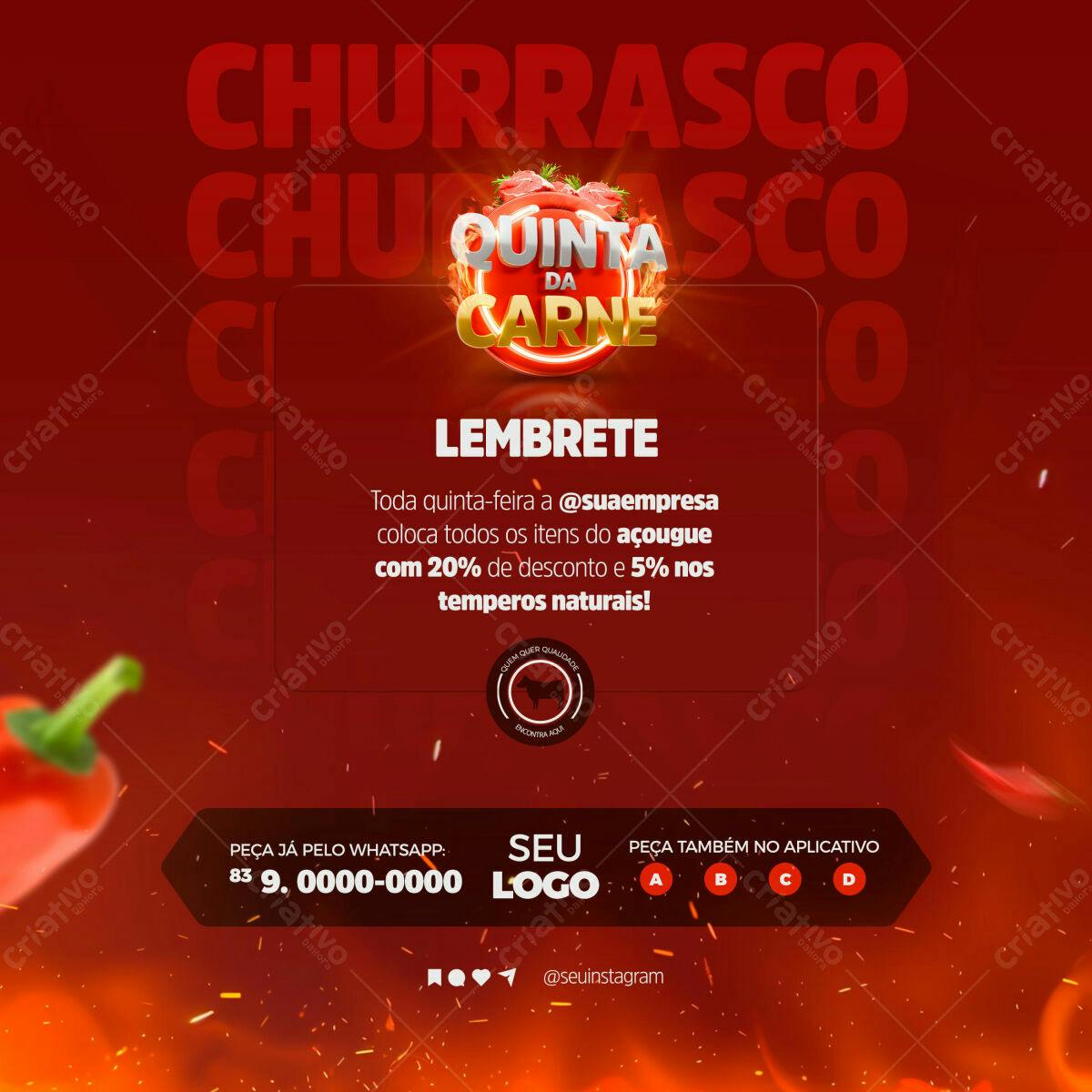 Flyer para Quinta da Carne PSD Editável