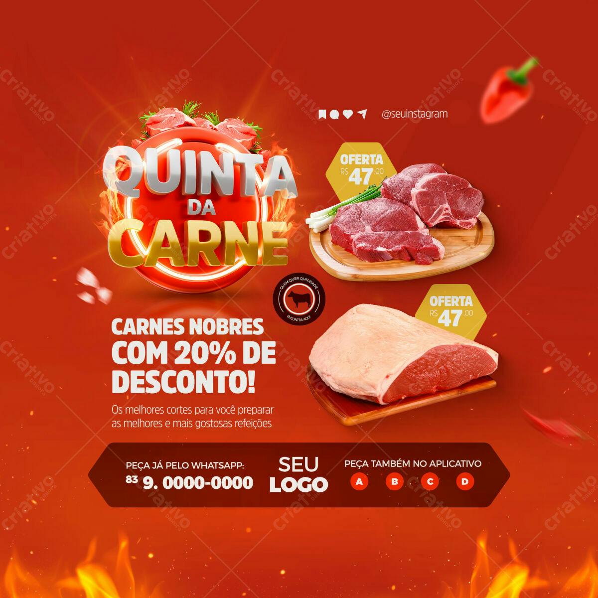 Flyer Quinta da Carne PSD Editável