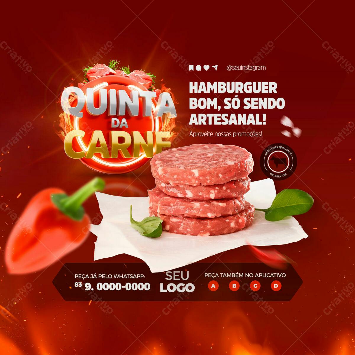 Postagem Quinta da Carne PSD Editável