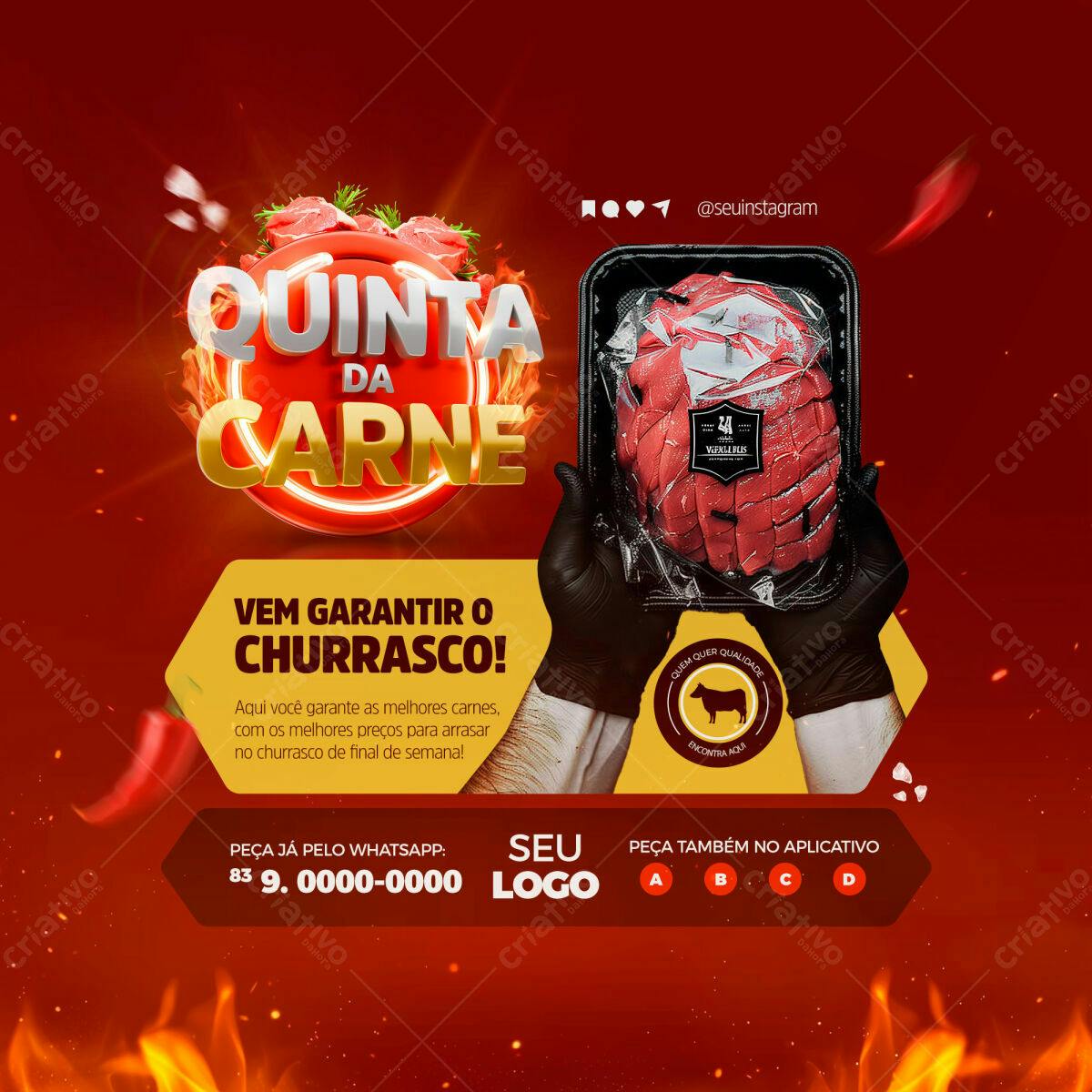 Flyer Quinta da Carne Churrasco PSD Editável