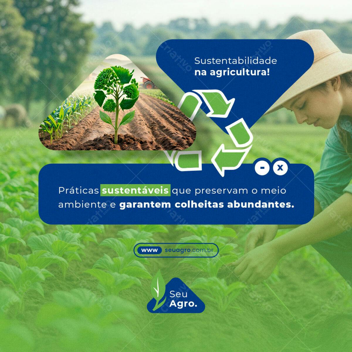 Post para Agricultura Sustentável PSD Editável