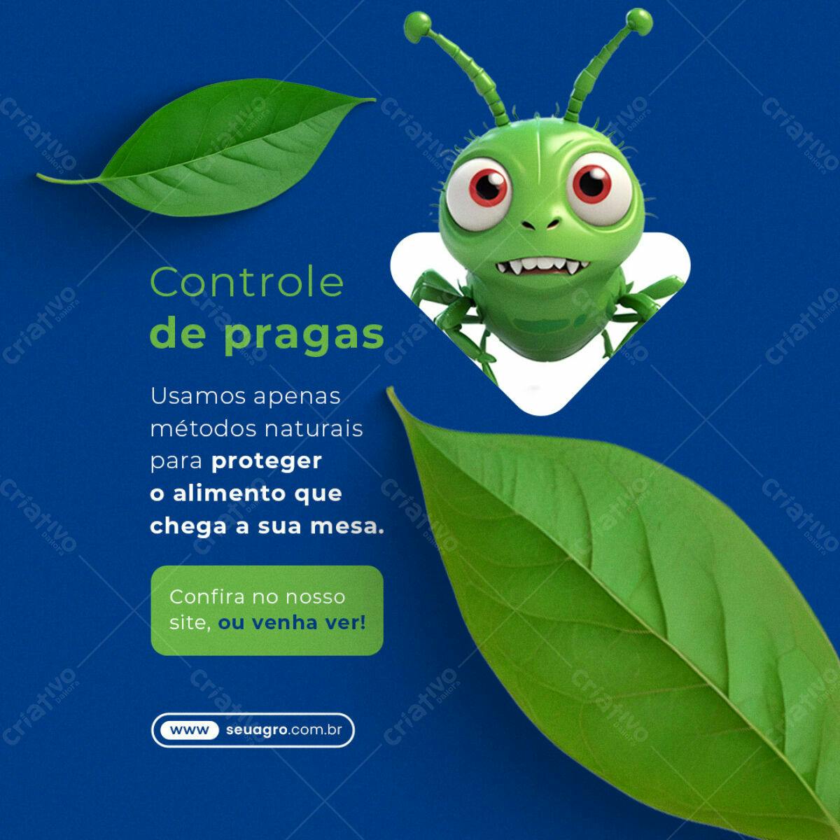 Post para Controle de Pragas PSD Editável