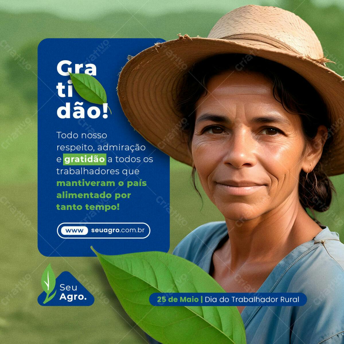 Postagem Dia do Trabalhador Rural PSD Editável