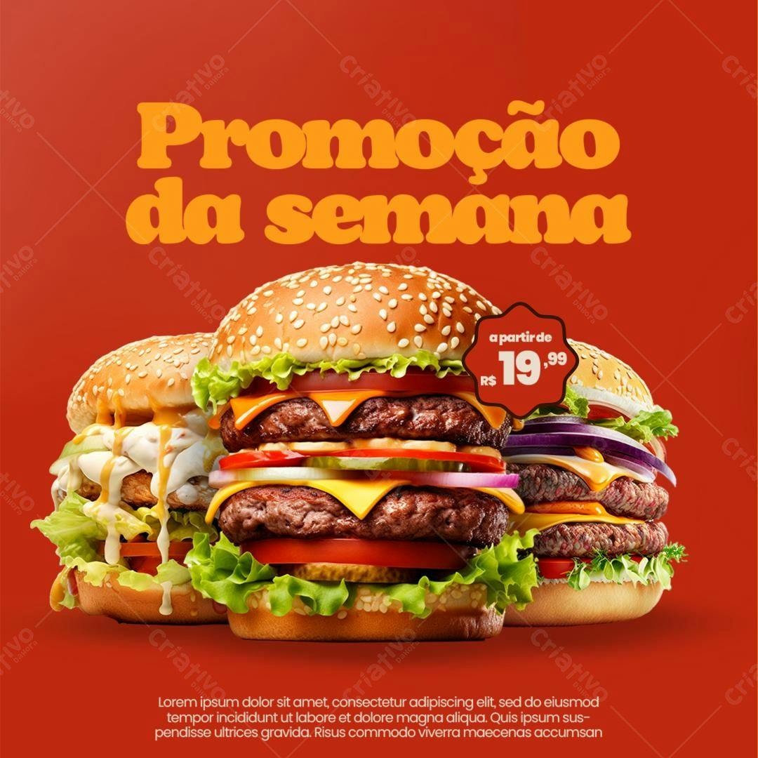 Flyer Promoção de Hambúrguer PSD Editável