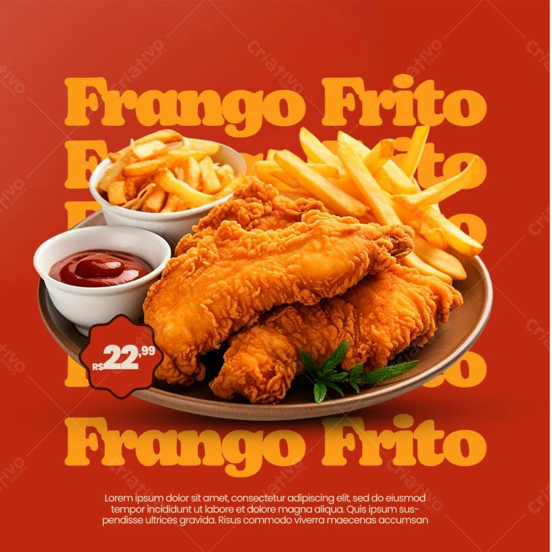Postagem Frango Frito PSD Editável