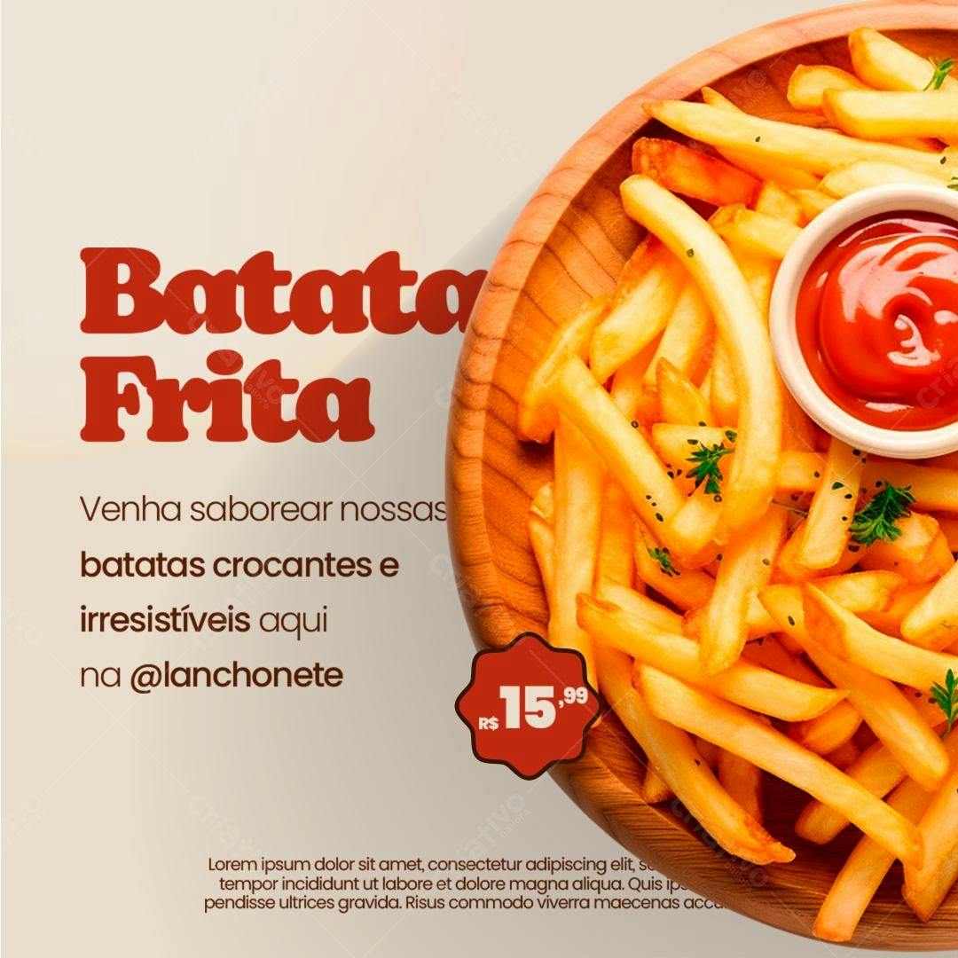 Postagem Instagram Batata Frita PSD Editável
