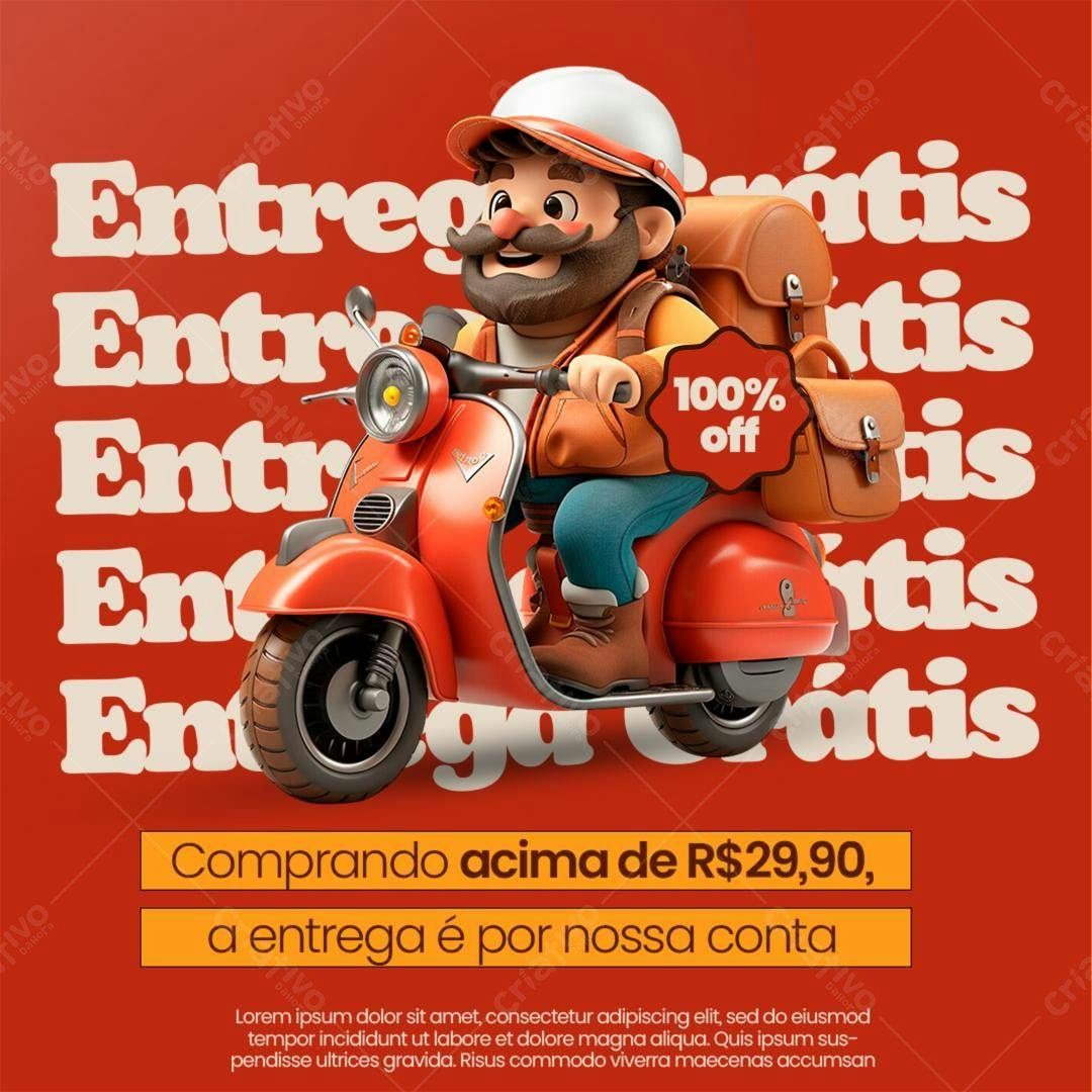 Flyer Entrega Grátis PSD Editável