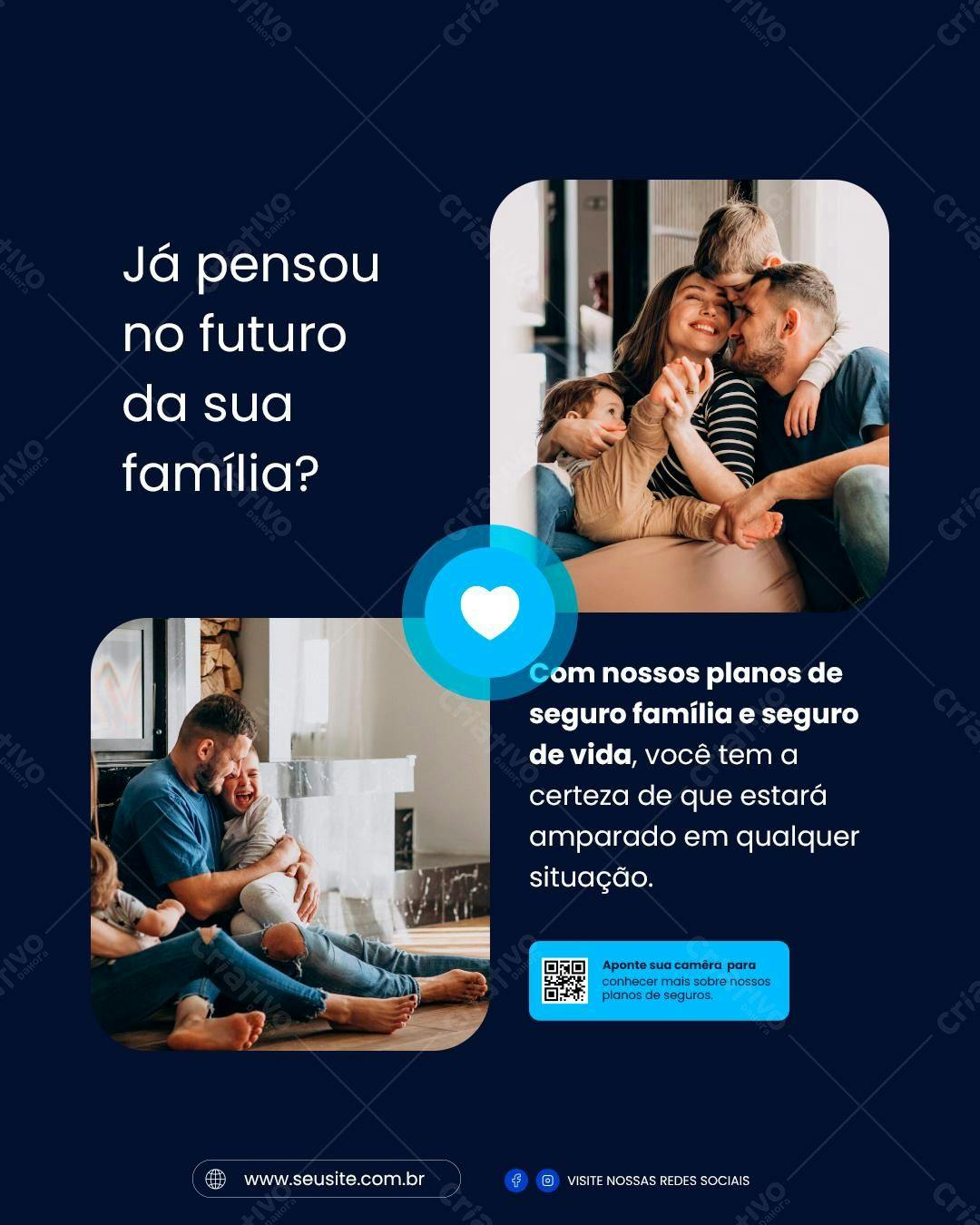 Post para Seguro de Vida Família PSD Editável