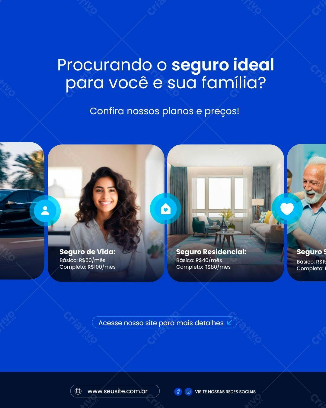 Flyer para Seguro de Família PSD Editável