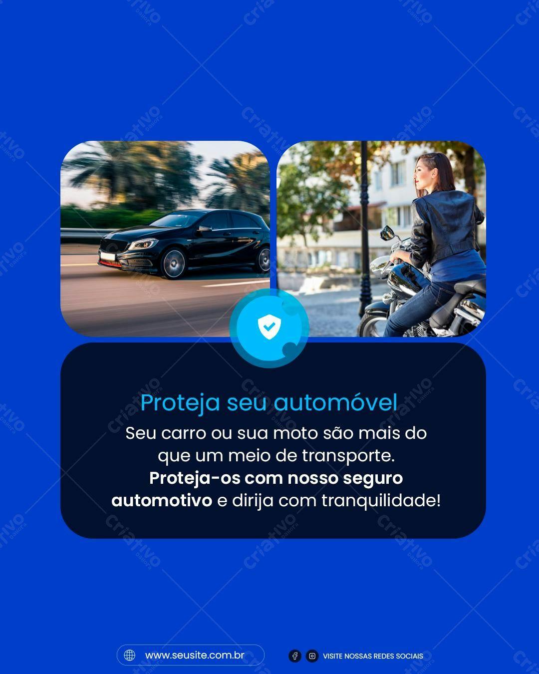 Post para Seguro Automotivo PSD Editável