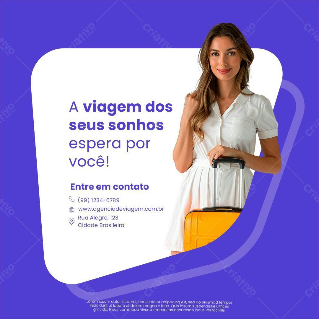 Post para Agência de Viagens PSD Editável