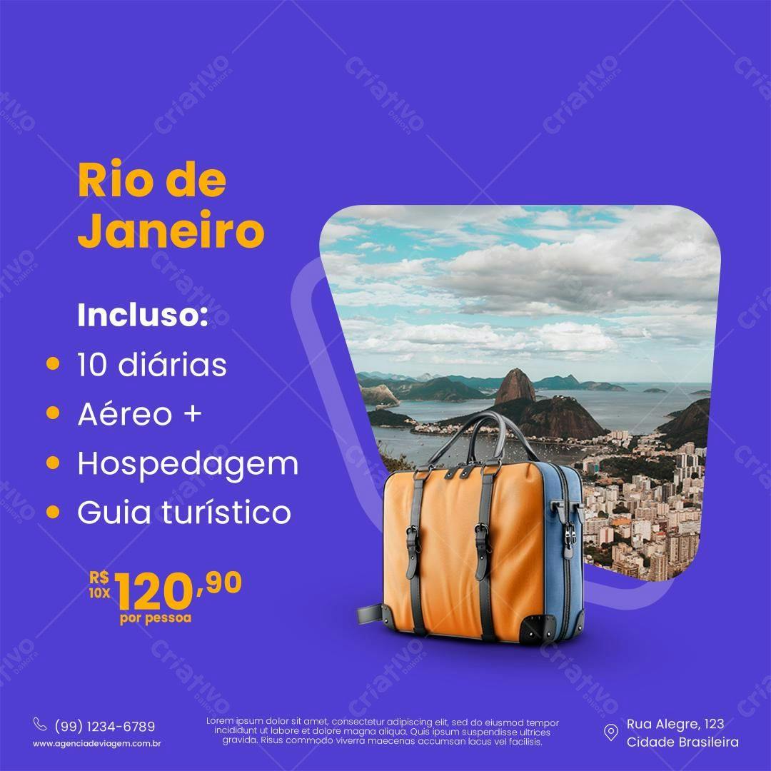 Postagem para Viagem ao Rio de Janeiro PSD Editável