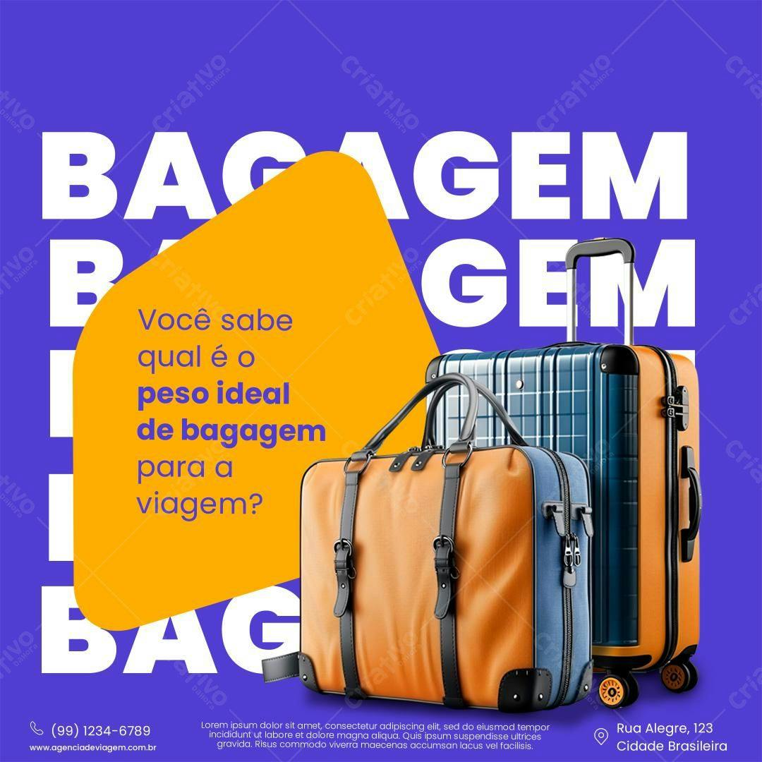 Post para Redes Sociais - Bagagem PSD Editável