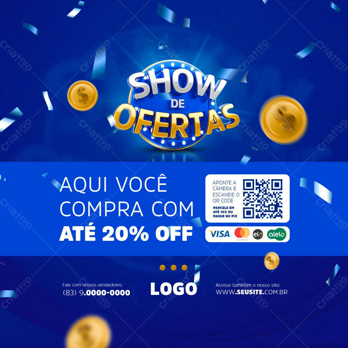 Flyer Show de Ofertas com até 20% OFF PSD Editável