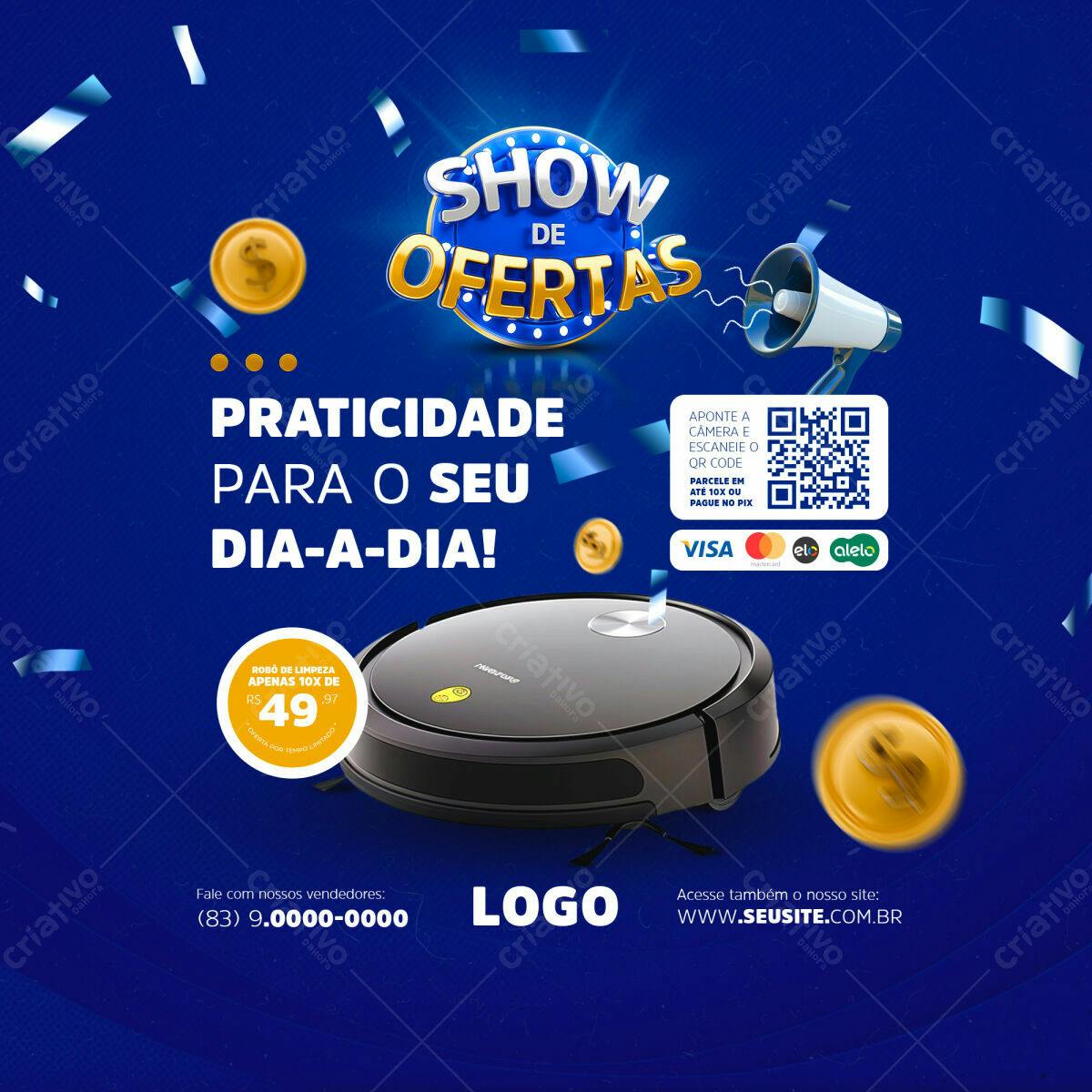Flyer Show de Ofertas Robô Aspirador PSD Editável