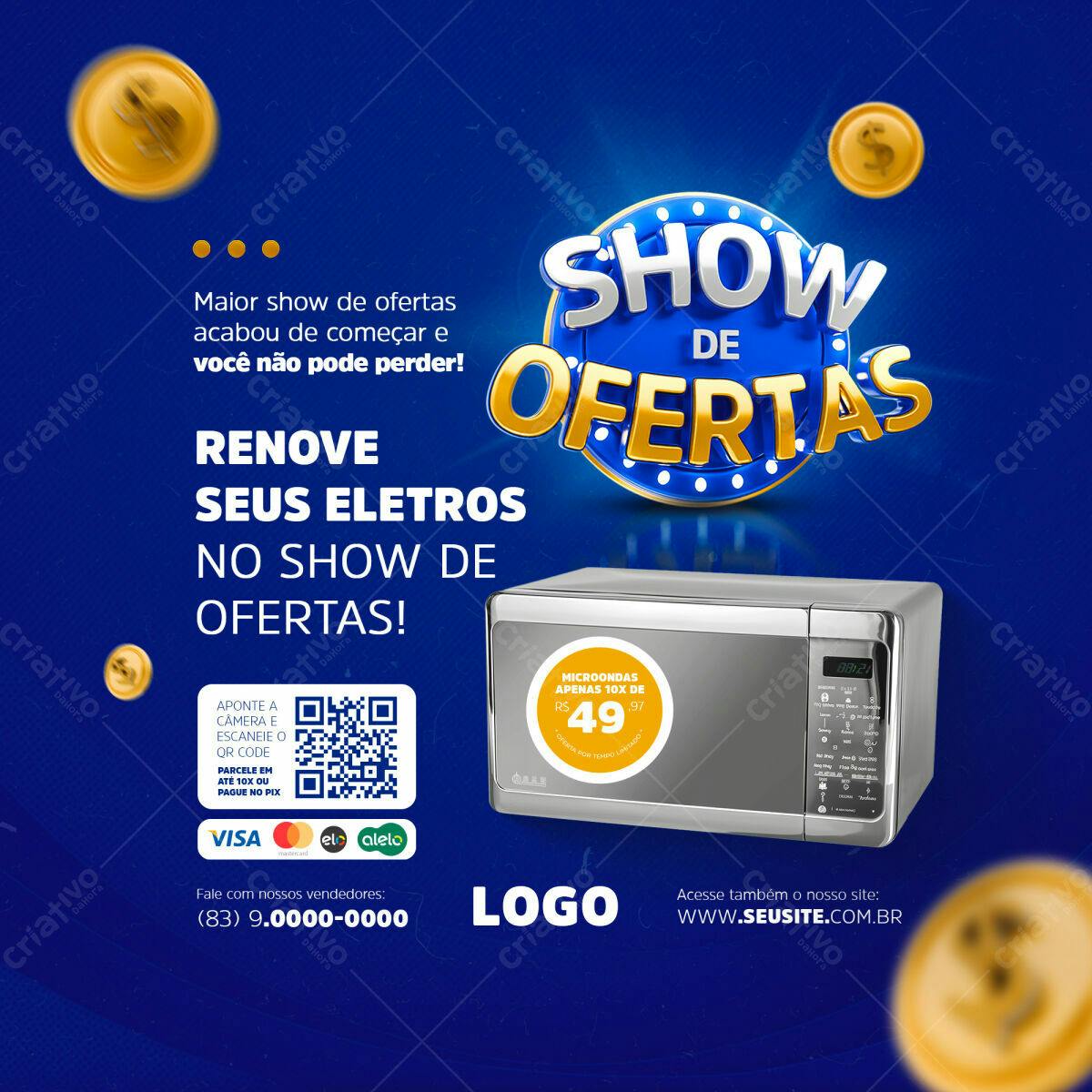 Flyer Show de Ofertas Eletrodomésticos PSD Editável