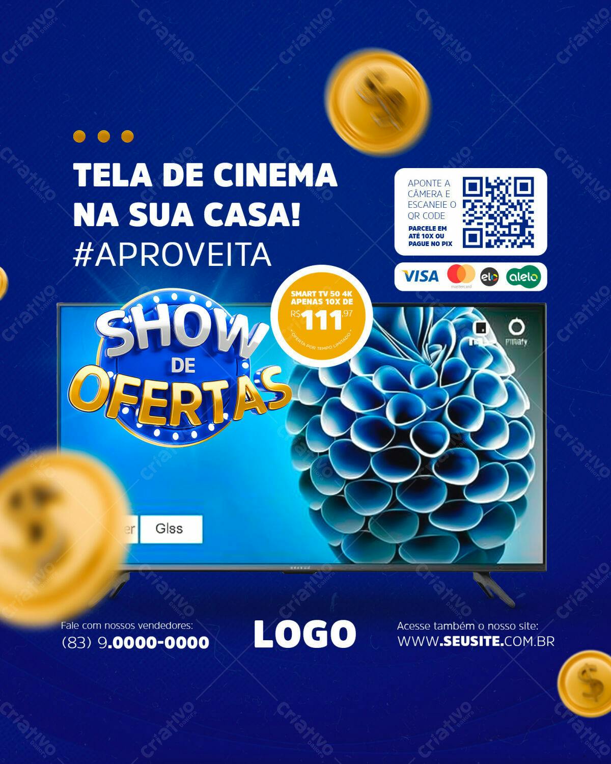 Flyer Show de Ofertas Smart TV PSD Editável