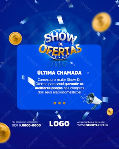 última chamada show de ofertas social media feed vertical