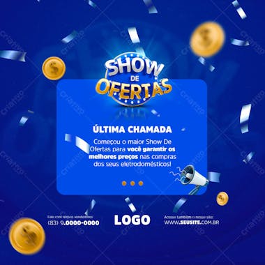 última chamada show de ofertas social media feed