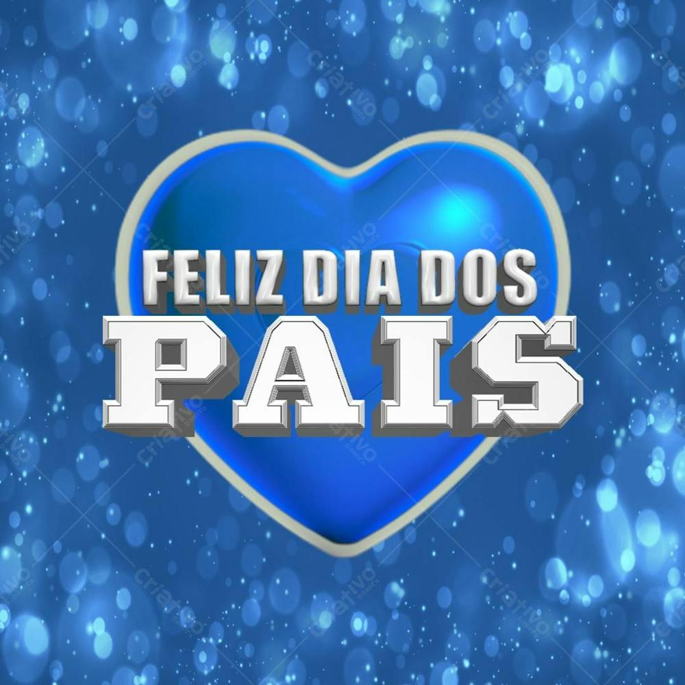Selo 3D Dia Dos Pais Azul