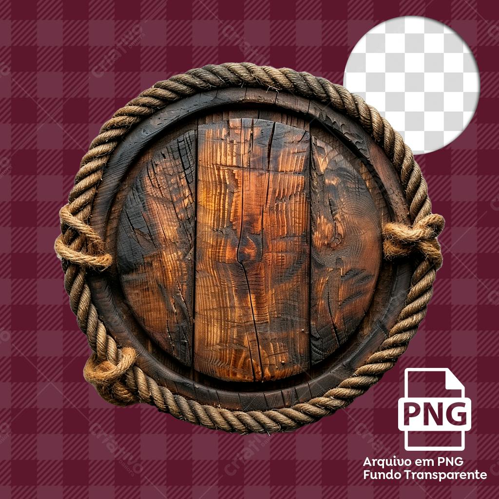 Selo Madeira Rústico PNG com fundo transparente